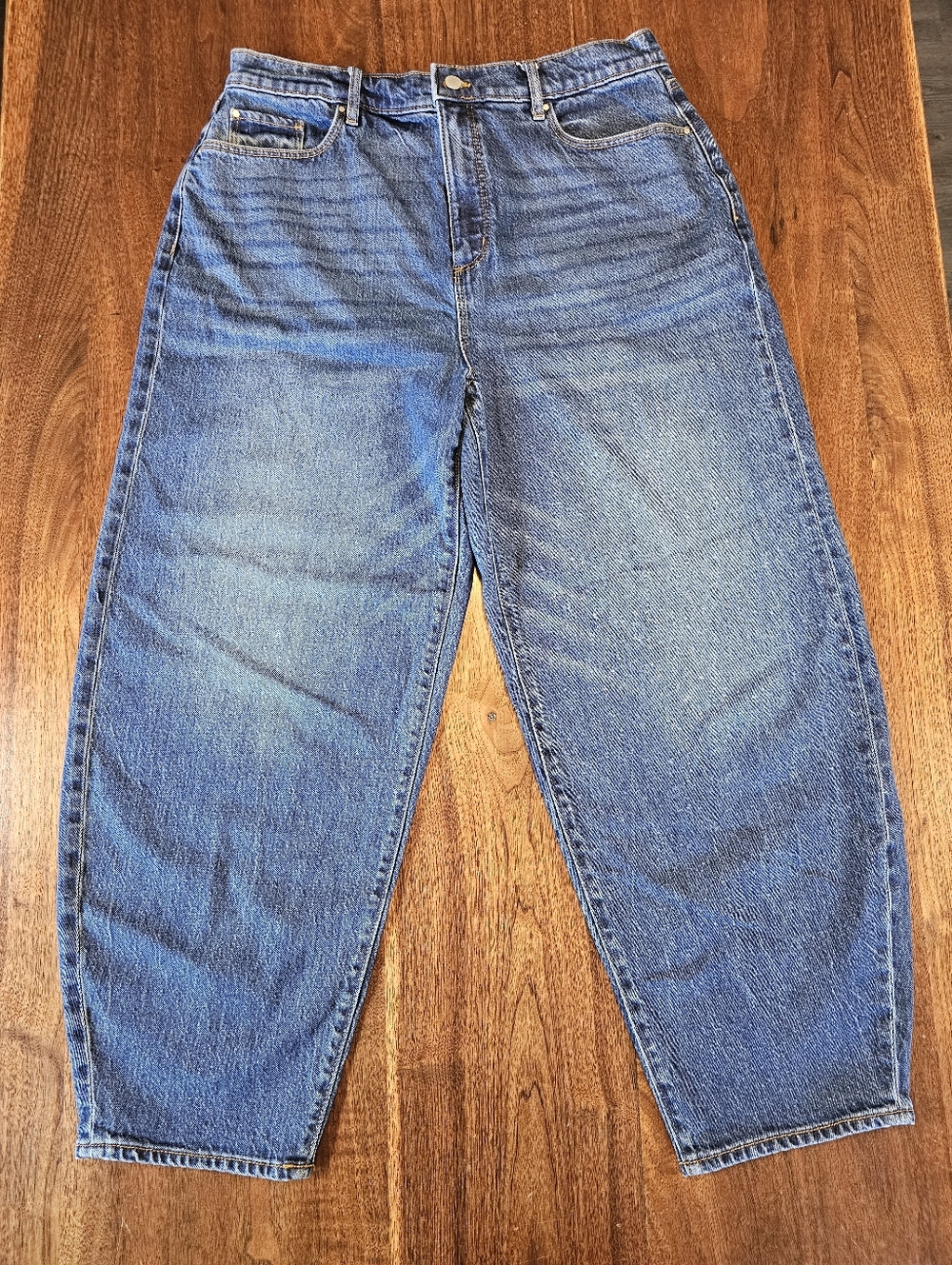 Ann Taylor The Barrel High Rise Jeans Blue Denim Size 12